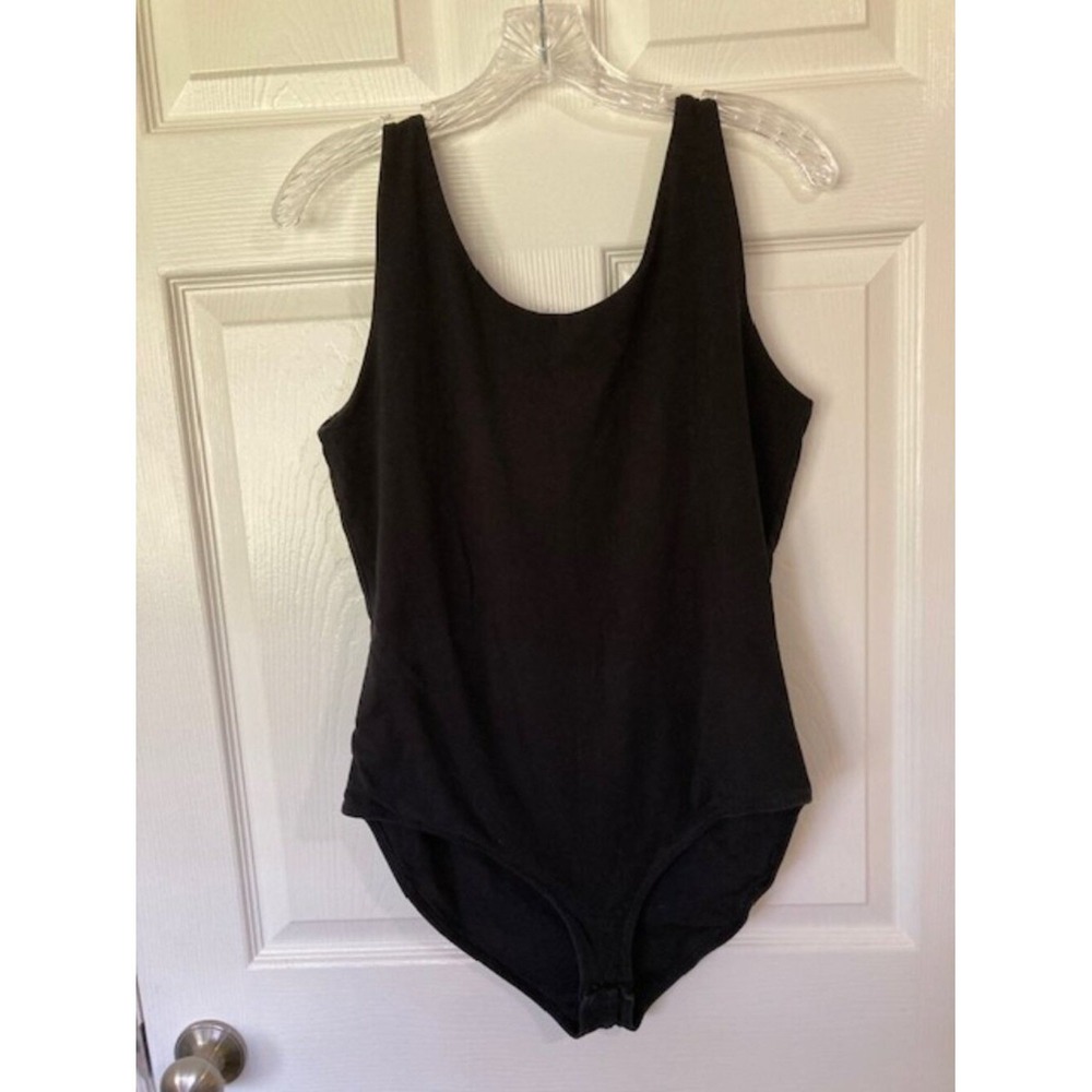Pact Scoop Neck Everyday Tank Bodysuit XL Black Organic Cotton Wardrobe Staple